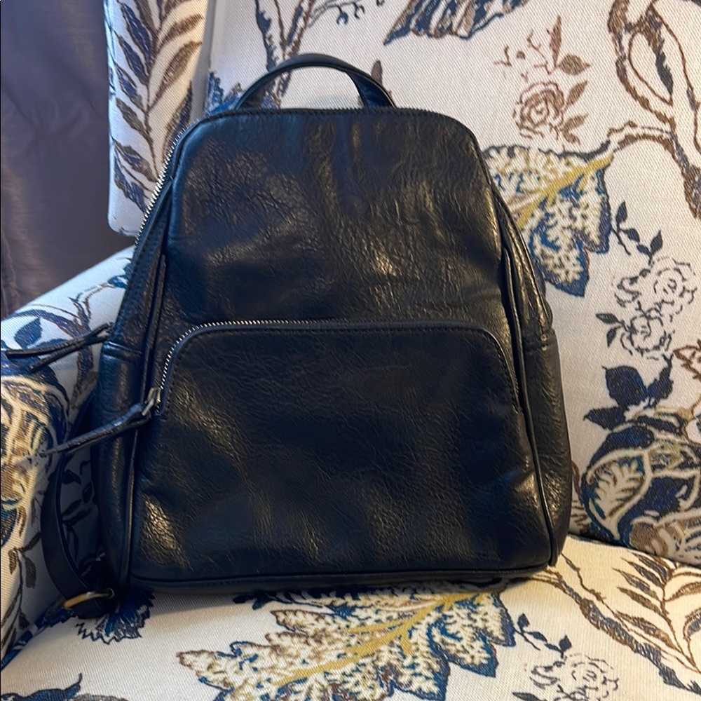 Mona B NWOT Black Leather Backpack